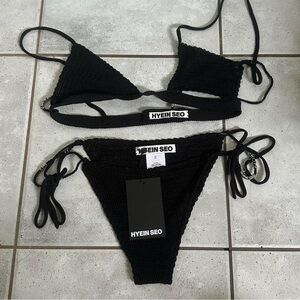 NWT Hyein Seo Black Crochet Bikini
